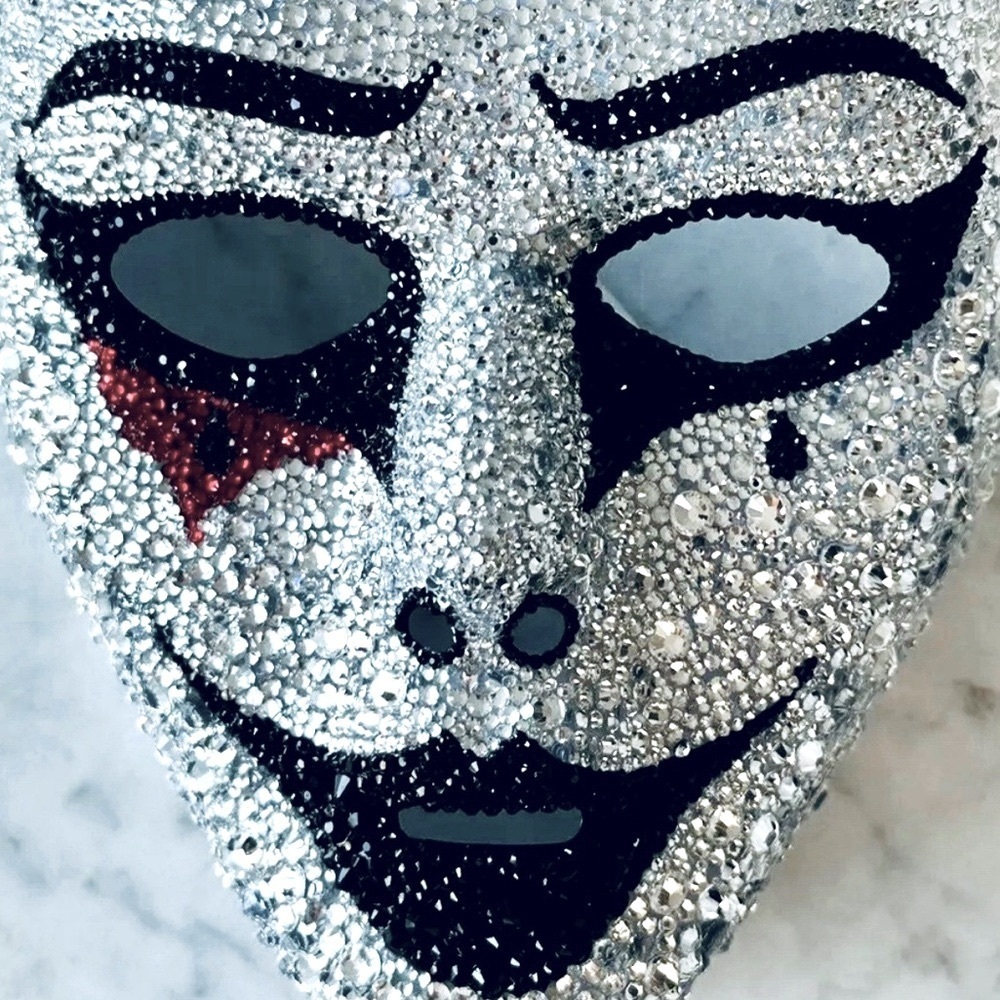 🆕Rhinestone Bedazzled Masquerade Bling Face Mask For Halloween,Mardi Grass &More